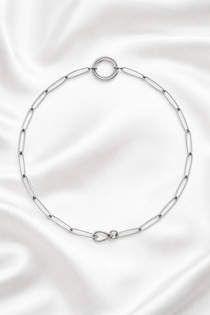 Sterling Silver Paperclip-Style Charm Bracelet 7.0-Inches