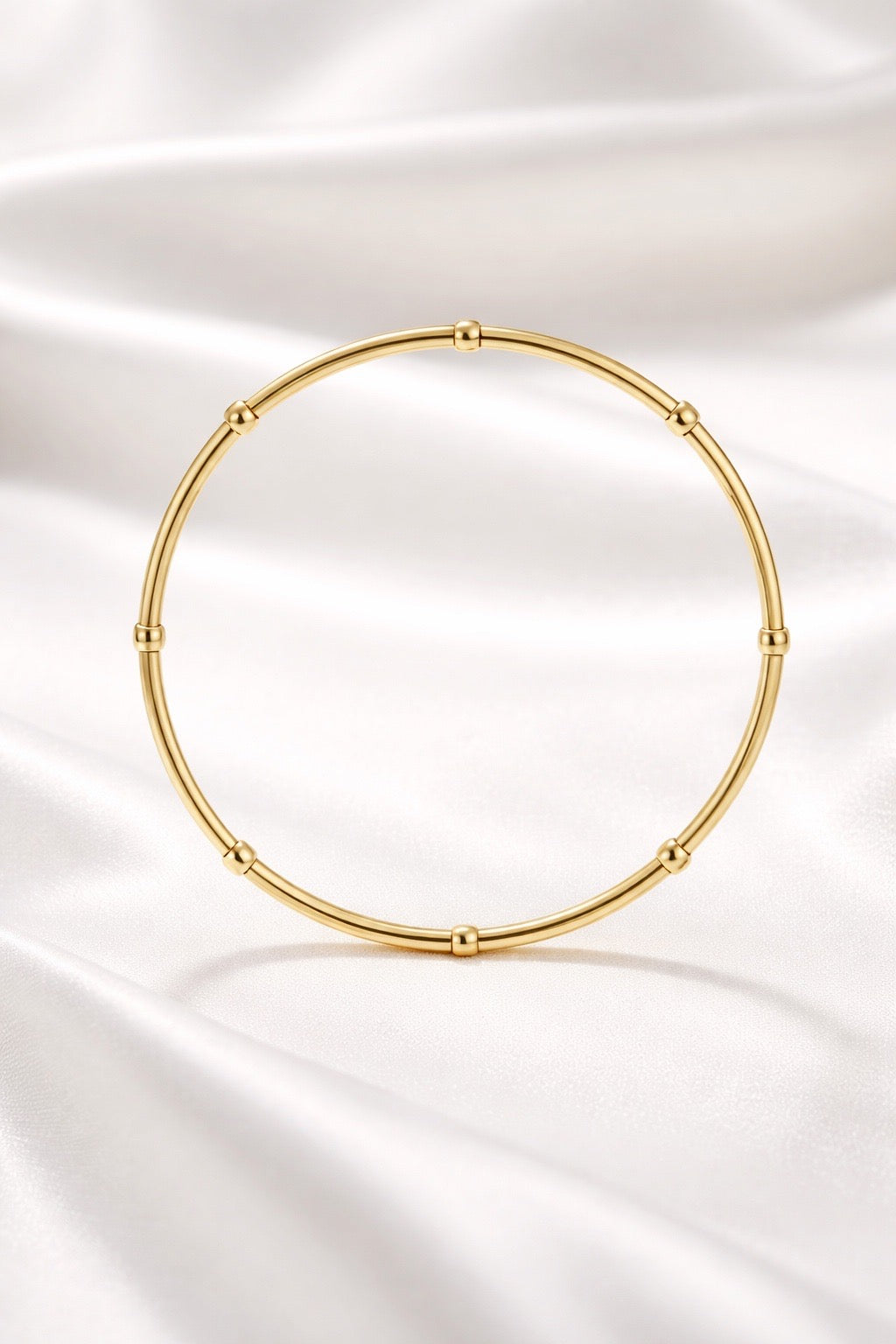 Mixed Bead Stretch Bracelet — 14K Gold-Filled