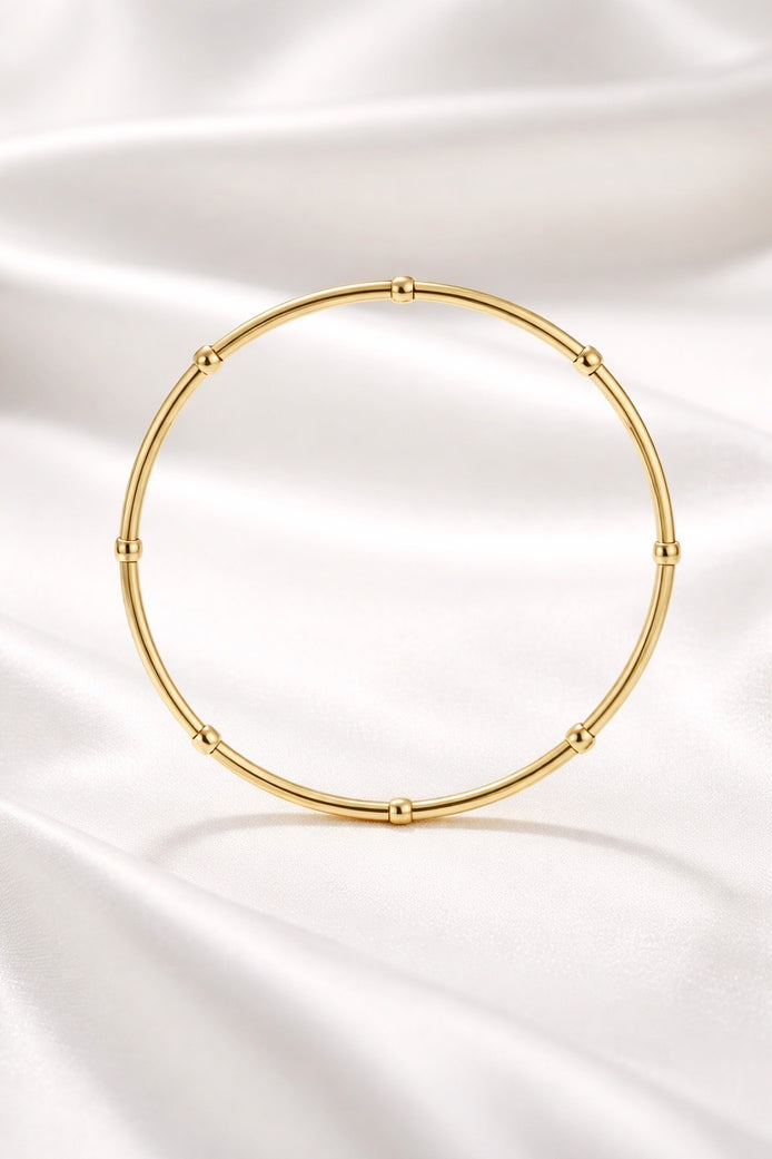 Mixed Bead Stretch Bracelet — 14K Gold-Filled