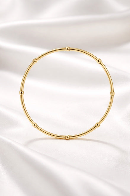 Mixed Bead Stretch Bracelet — 14K Gold-Filled