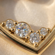 Diamond Heart Earring Charm — 14K Yellow Gold