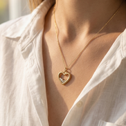 Diamond Heart Earring Charm — 14K Yellow Gold