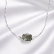 East West Labradorite Necklace — Sterling Silver