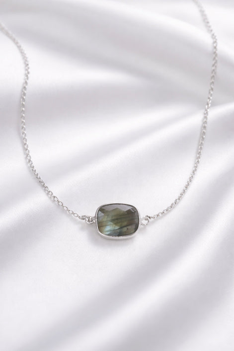 East West Labradorite Necklace — Sterling Silver