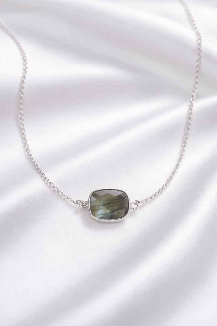 East West Labradorite Necklace — Sterling Silver
