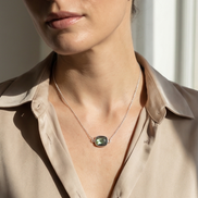 East West Labradorite Necklace — Sterling Silver