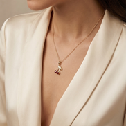 Mozambique Garnet Cherry Charm — 14K Yellow Gold