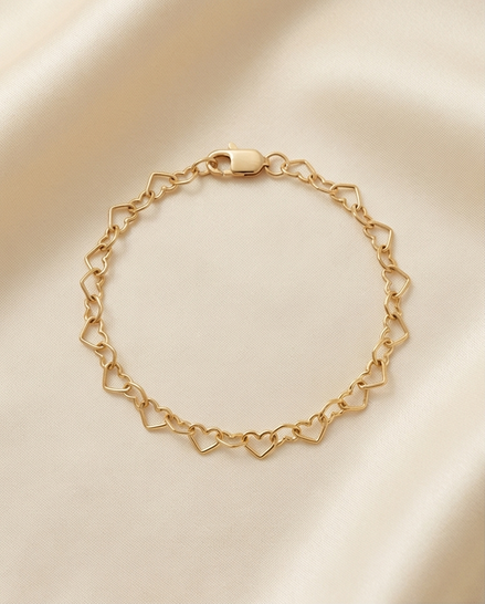 Heart Chain Bracelet — 14K Gold-Filled