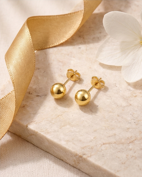 Ball Stud Earrings — 14K Gold-Filled