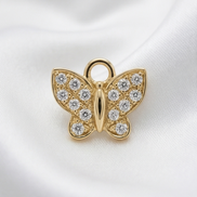Diamond Butterfly Earring Charm — 14K Yellow Gold