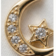 Diamond Moon & Star Dangle — 14K Yellow Gold