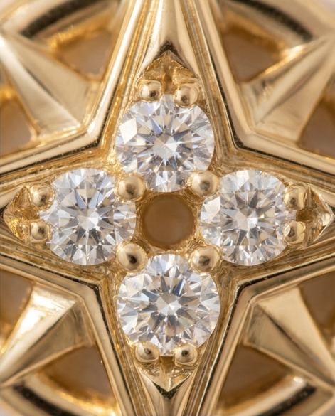 Diamond Compass Dangle — 14K Yellow Gold