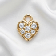 Diamond Heart Earring Charm — 14K Yellow Gold