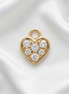 Diamond Heart Earring Charm — 14K Yellow Gold