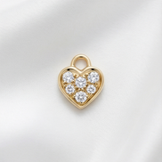 Diamond Heart Earring Charm — 14K Yellow Gold