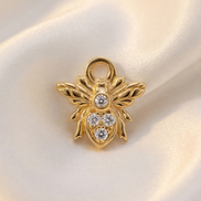 Diamond Bee Earring Charm — 14K Yellow Gold