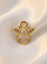 Diamond Bee Earring Charm — 14K Yellow Gold