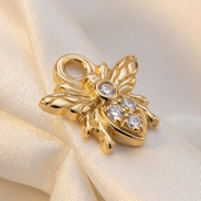 Diamond Bee Earring Charm — 14K Yellow Gold
