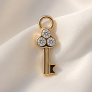 Diamond Key Dangle — 14K Yellow Gold