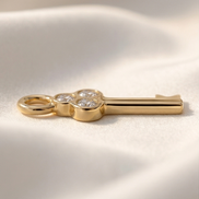 Diamond Key Dangle — 14K Yellow Gold