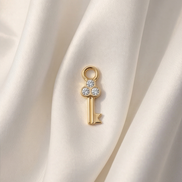 Diamond Key Dangle — 14K Yellow Gold
