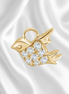Diamond Bird Earring Charm — 14K Yellow Gold