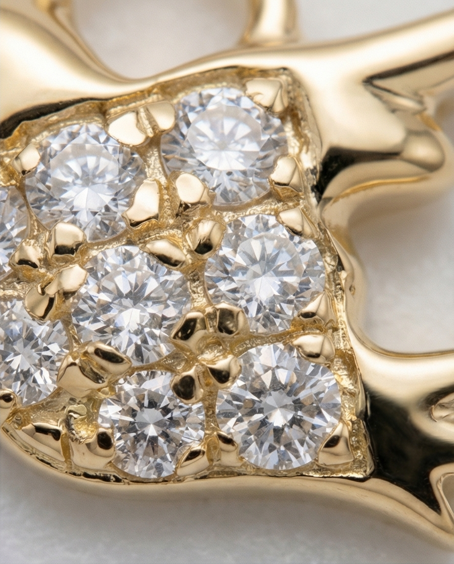 Diamond Bird Earring Charm — 14K Yellow Gold