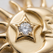 Diamond Sun & Moon Earring Charm — 14K Yellow Gold