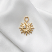 Diamond Sun & Moon Earring Charm — 14K Yellow Gold