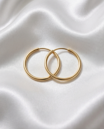 Endless Hoop Earrings — 14K Yellow Gold