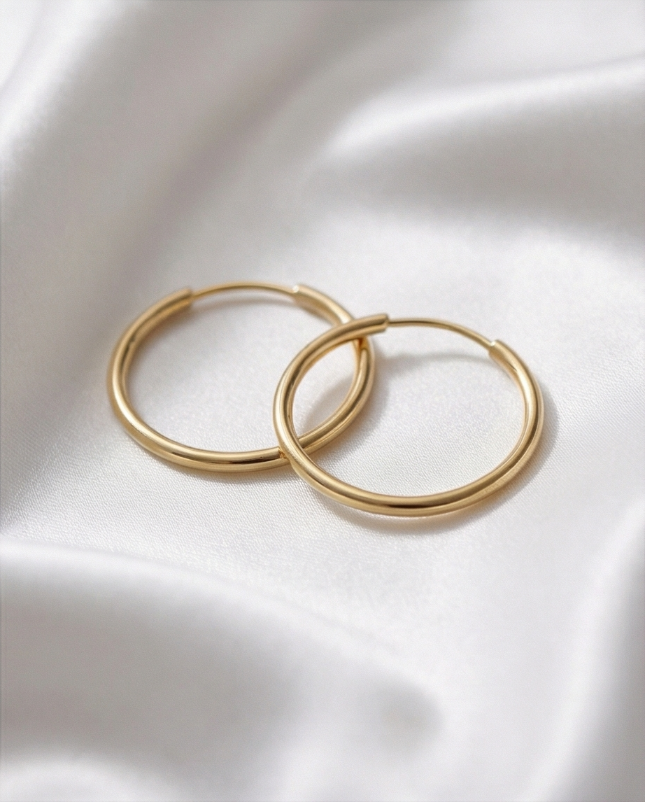 Endless Hoop Earrings — 14K Yellow Gold