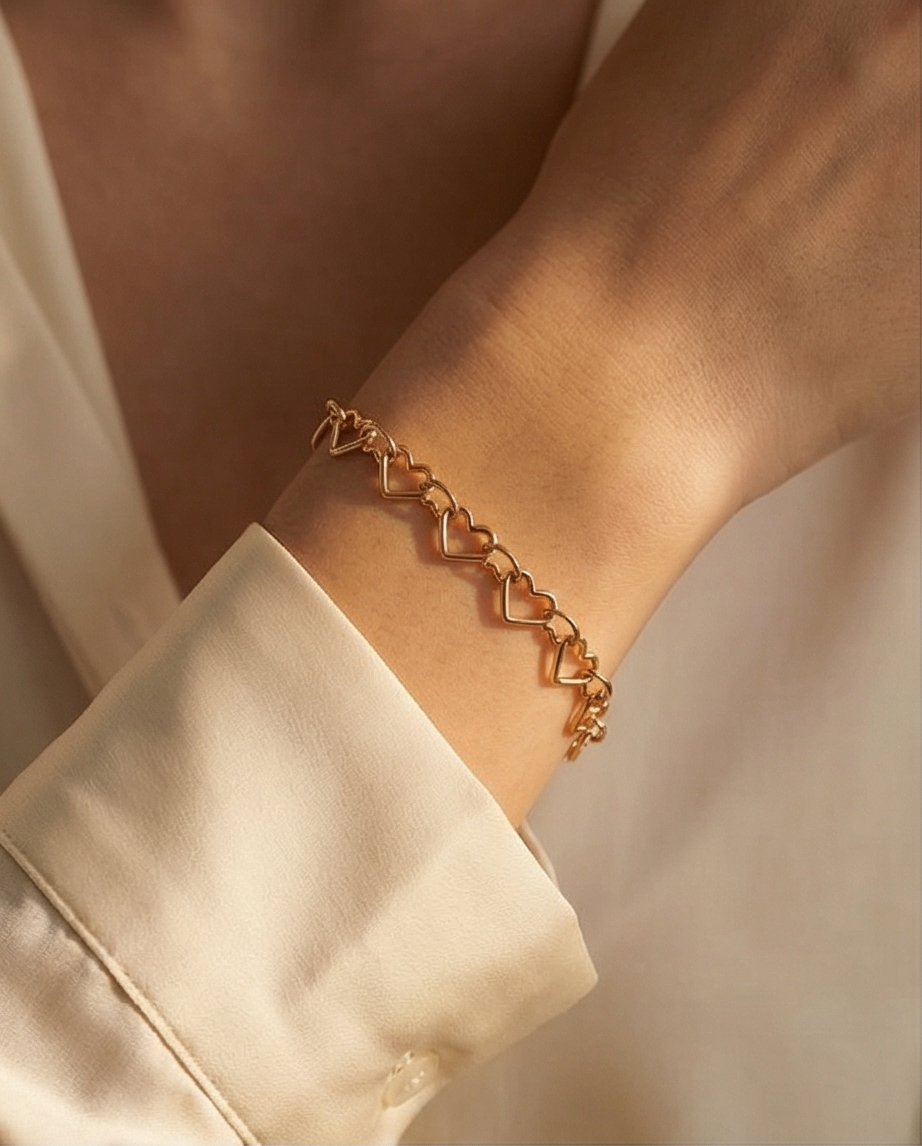 Heart Chain Bracelet — 14K Gold-Filled
