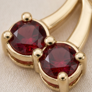Mozambique Garnet Cherry Charm — 14K Yellow Gold