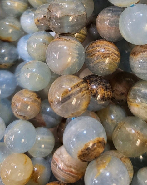 Argentinian Blue Calcite & Pearl Necklace — 14K Gold-Filled