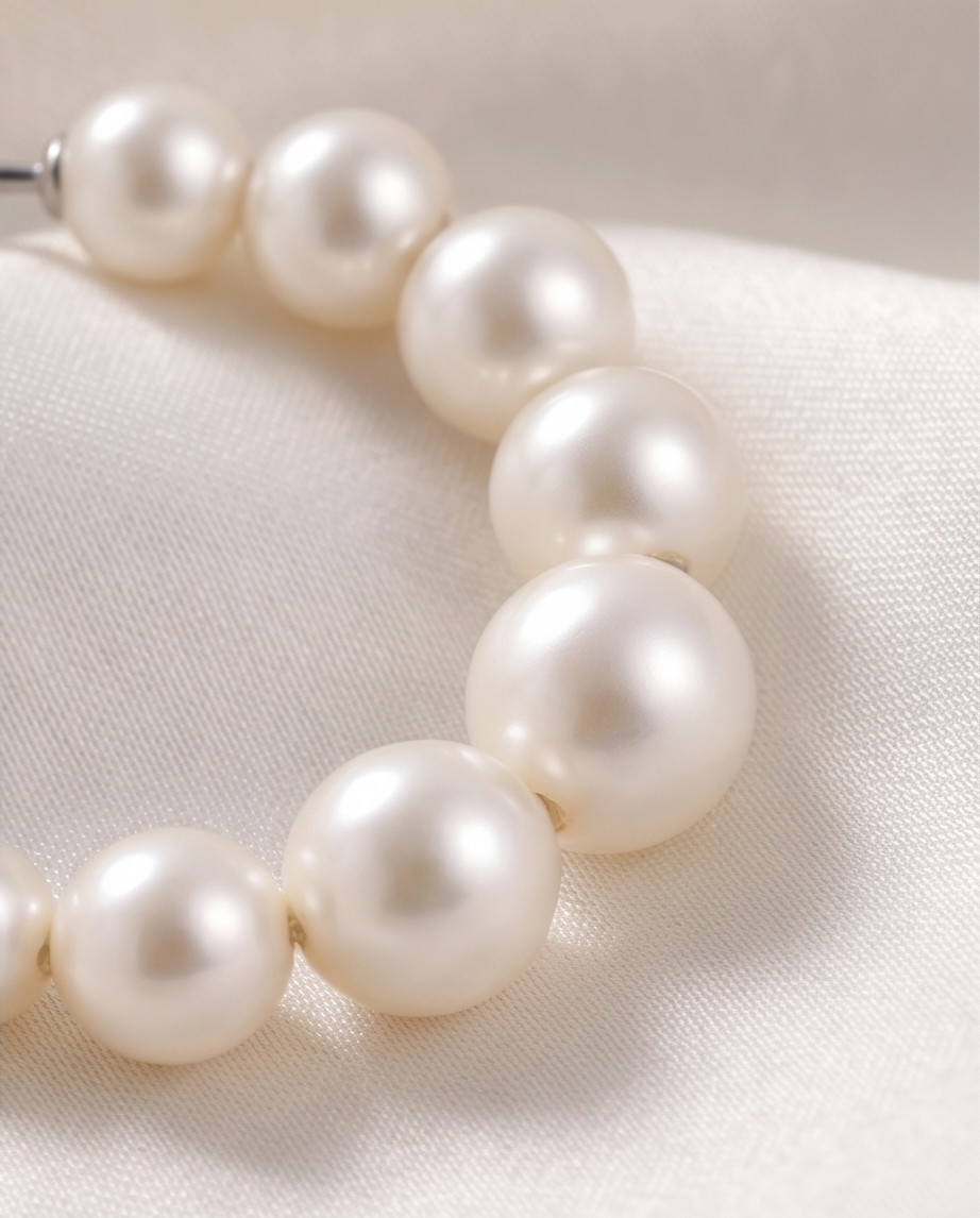 Pearl Hoop Earrings — Sterling Silver