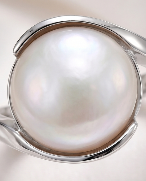 Pearl Coin Ring — Sterling Silver