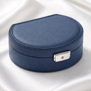 Navy Matte Leatherette Lock & Key Travel Case