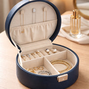 Navy Matte Leatherette Lock & Key Travel Case