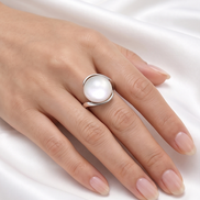 Pearl Coin Ring — Sterling Silver