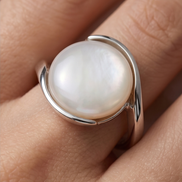 Pearl Coin Ring — Sterling Silver