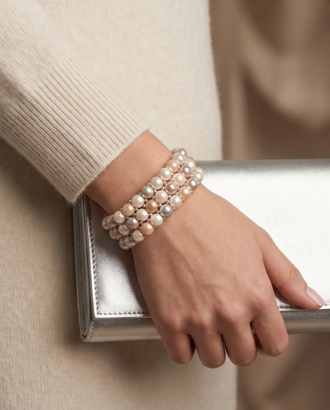 Aurora Blush Pearl Bracelet — Sterling Silver