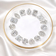 Circle of Diamonds Porcelain Jewelry Dish with Gold Trim