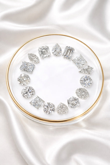 Circle of Diamonds Porcelain Jewelry Dish with Gold Trim