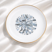 Diamond Porcelain Jewelry Dish with Gold Trim