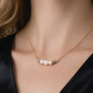 Argentinian Blue Calcite & Pearl Necklace — 14K Gold-Filled