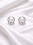Aurielle Akoya Pearl & Diamond Earrings — Sterling Silver