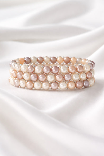 Aurora Blush Pearl Bracelet — Sterling Silver