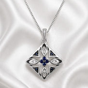 Nocturne Diamond and Sapphire Pendant — Sterling Silver