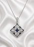 Nocturne Diamond and Sapphire Pendant — Sterling Silver