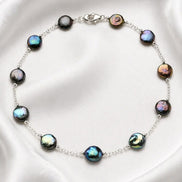 Becoming Tide Coin Pearl Necklace — Sterling Silver
